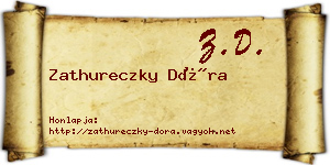 Zathureczky Dóra névjegykártya