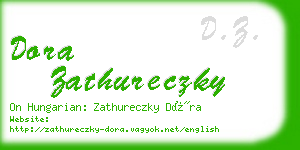 dora zathureczky business card